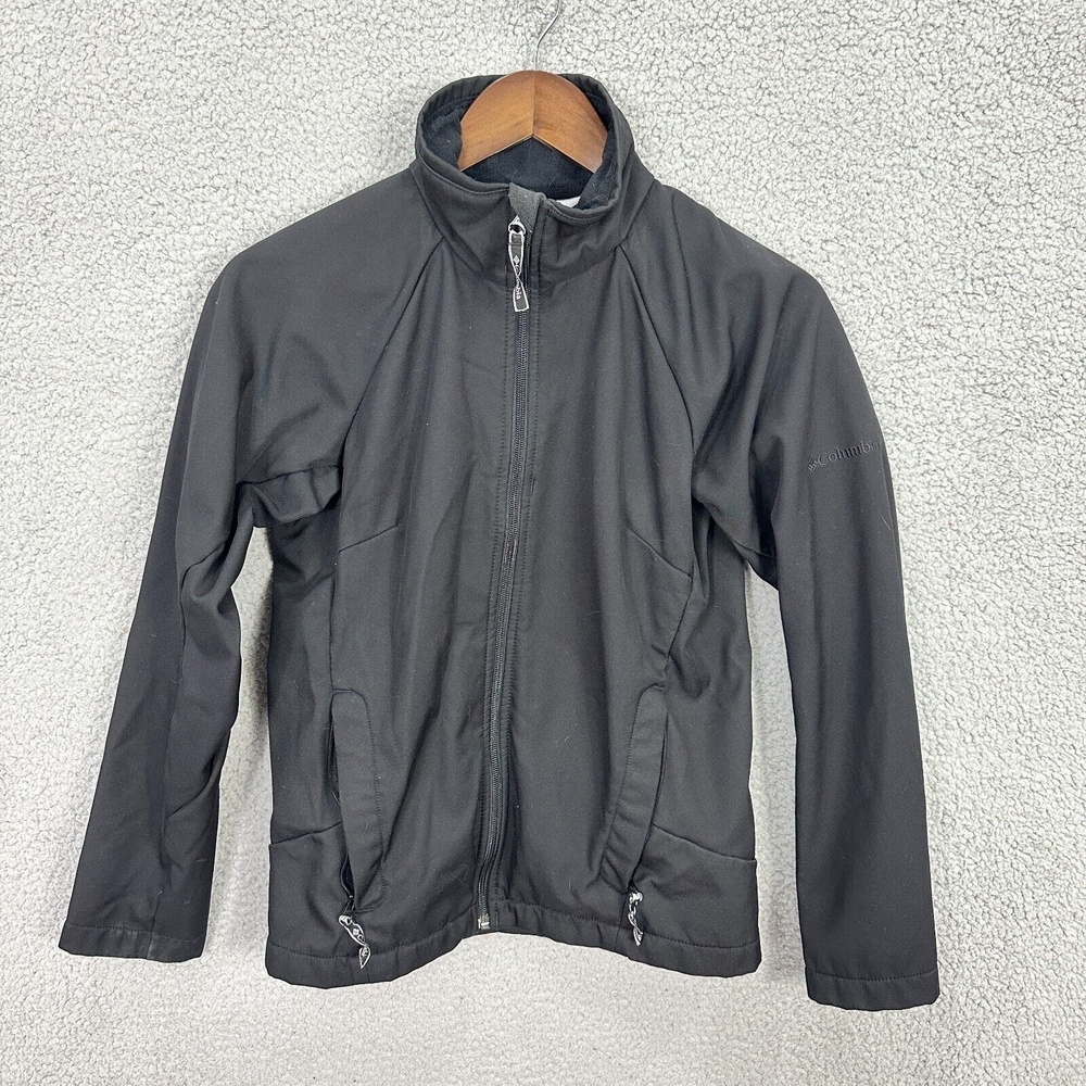 Columbia Jacket Women's S Black Softshell Full Zip Outdoor Hiking Trail Gorpcore
